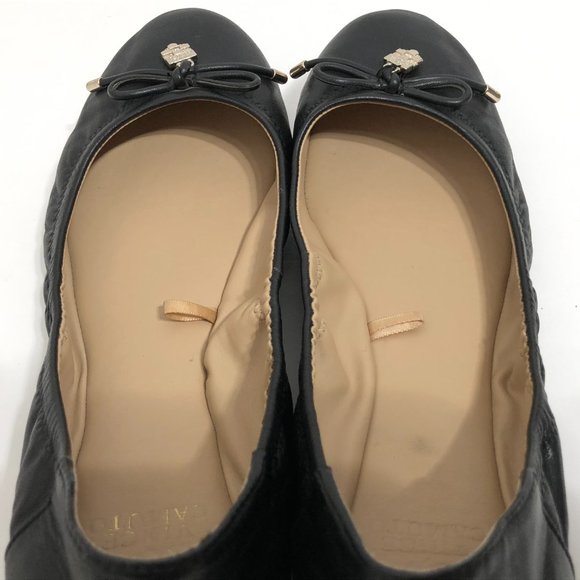 Vince Camuto Eryn Black Leather Ballet Flats 10 - Picture 7 of 11